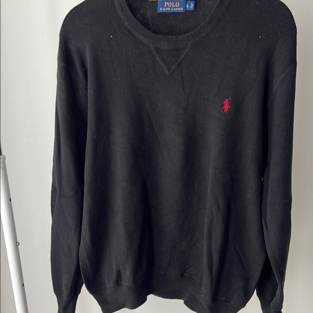 Polo by Ralph Lauren Black Crewneck Sweater Classic Knit